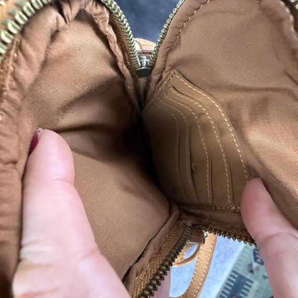 Marta Ponti Genuine Leather Crossbody Small Tan Shoulder Purse Travel Organizer - Picture 9 of 12